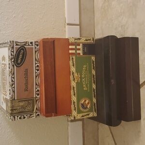 Collection of 5 vintage cigar boxes